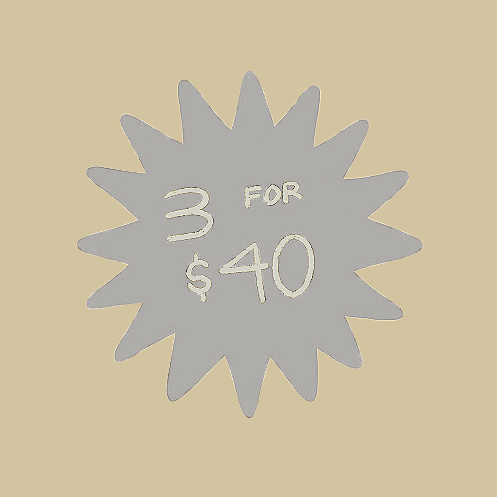 3/$40 means ONLY $40 FOR 3 ITEMS with $ signs at start of listings